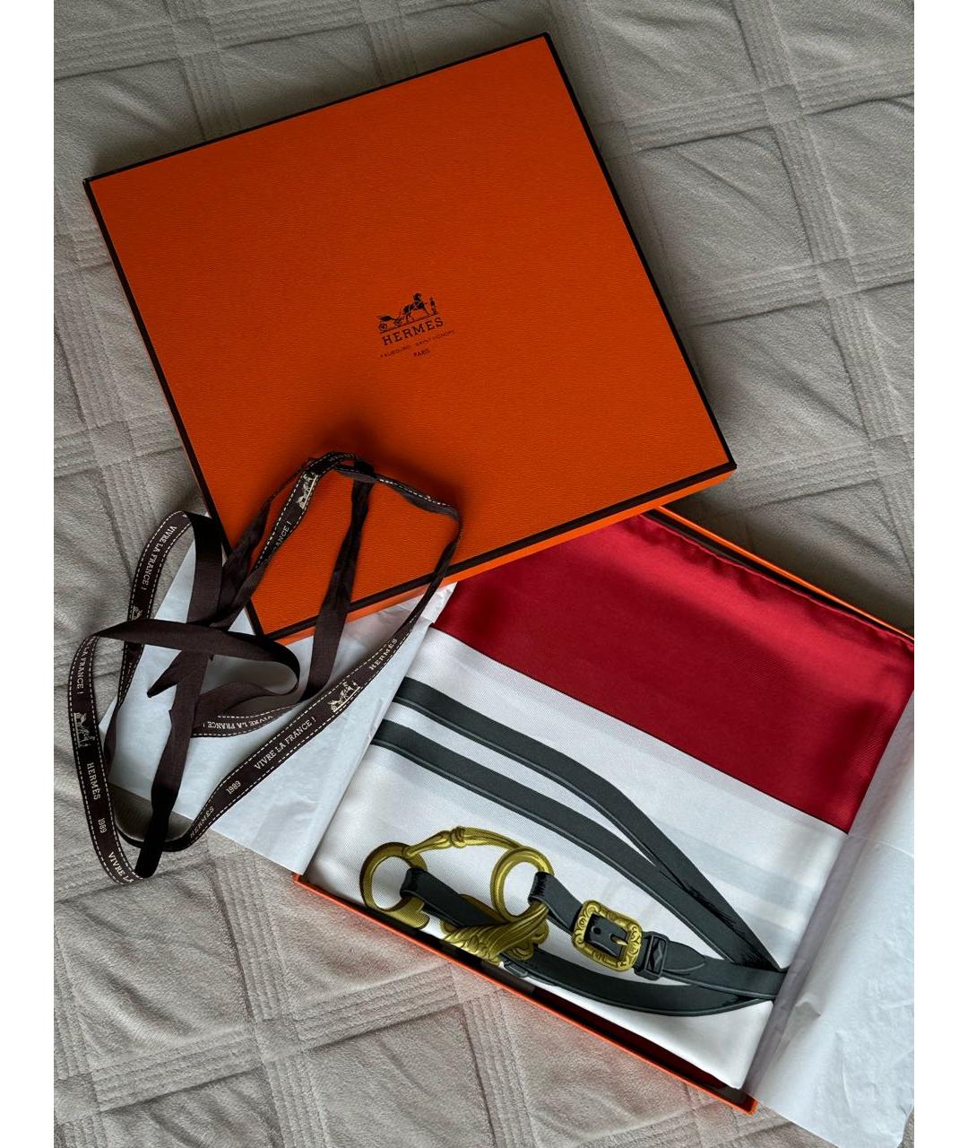 HERMES Мульти шелковый платок, фото 8