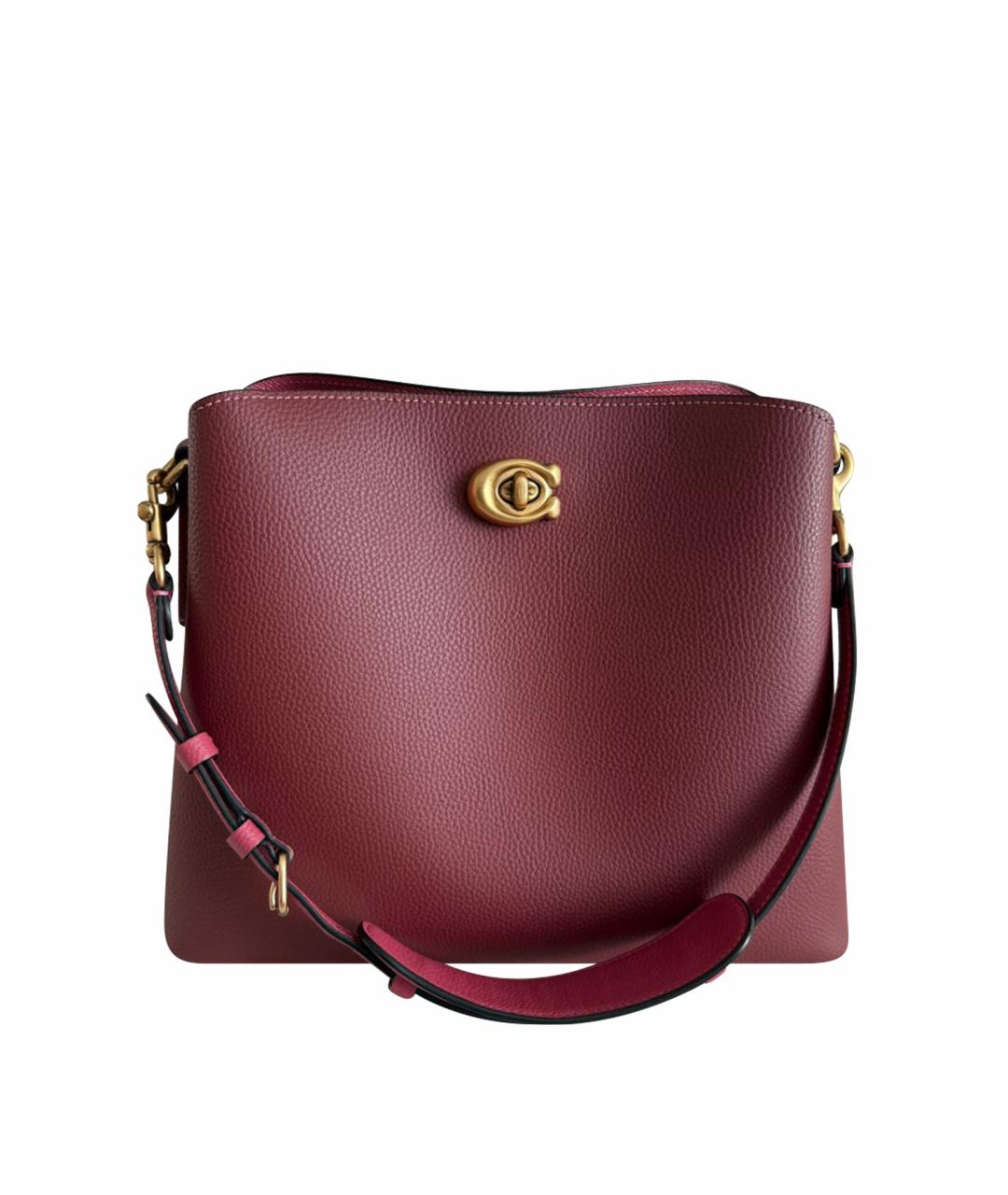 COACH Бордовая кожаная сумка тоут, фото 1