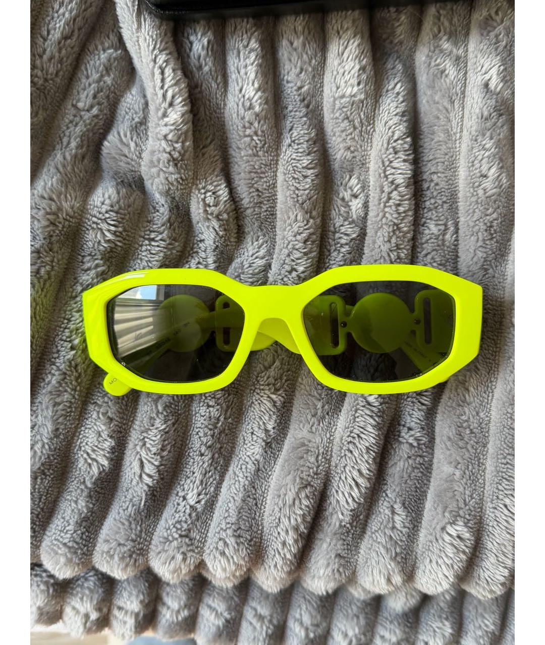 VERSACE Желтые пластиковые солнцезащитные очки, фото 5