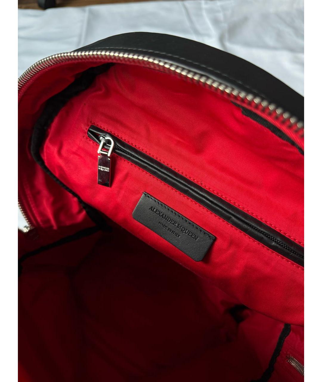 ALEXANDER MCQUEEN Черный кожаный рюкзак, фото 4