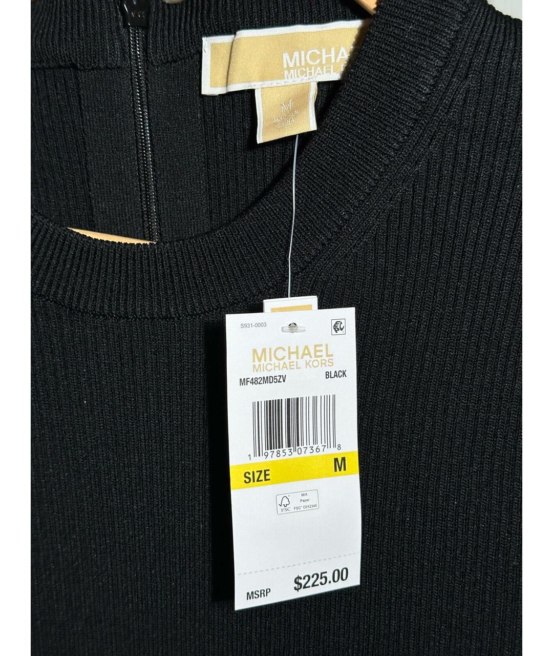MICHAEL KORS Черное полиэстеровое повседневное платье, фото 5