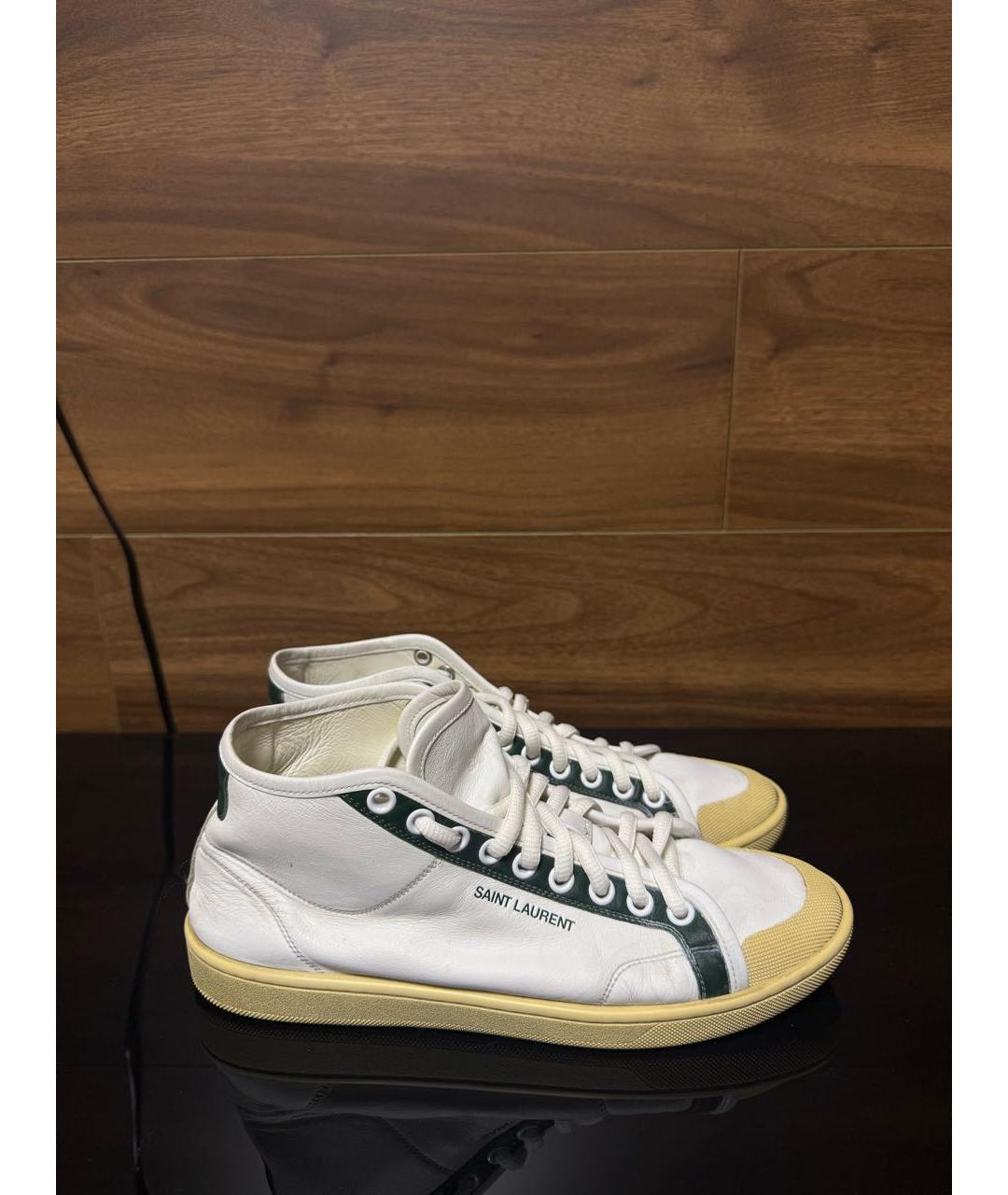 SAINT LAURENT Белые кожаные кеды, фото 9