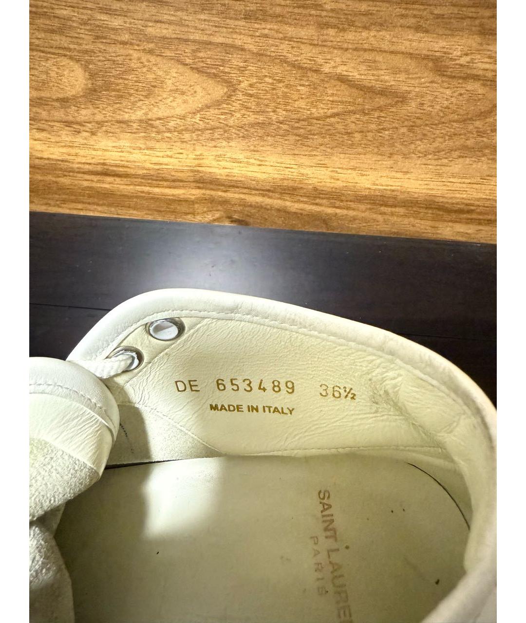 SAINT LAURENT Белые кожаные кеды, фото 8