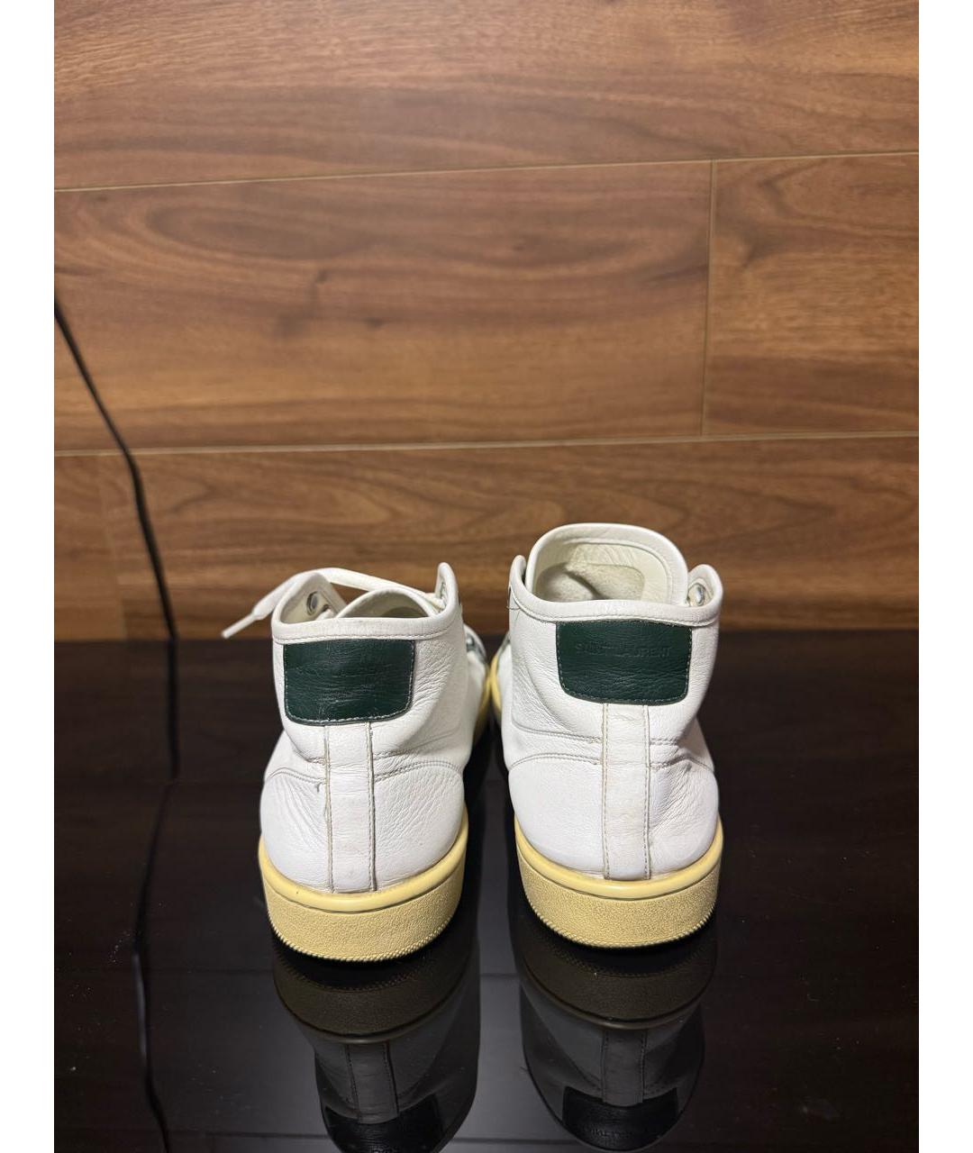 SAINT LAURENT Белые кожаные кеды, фото 4