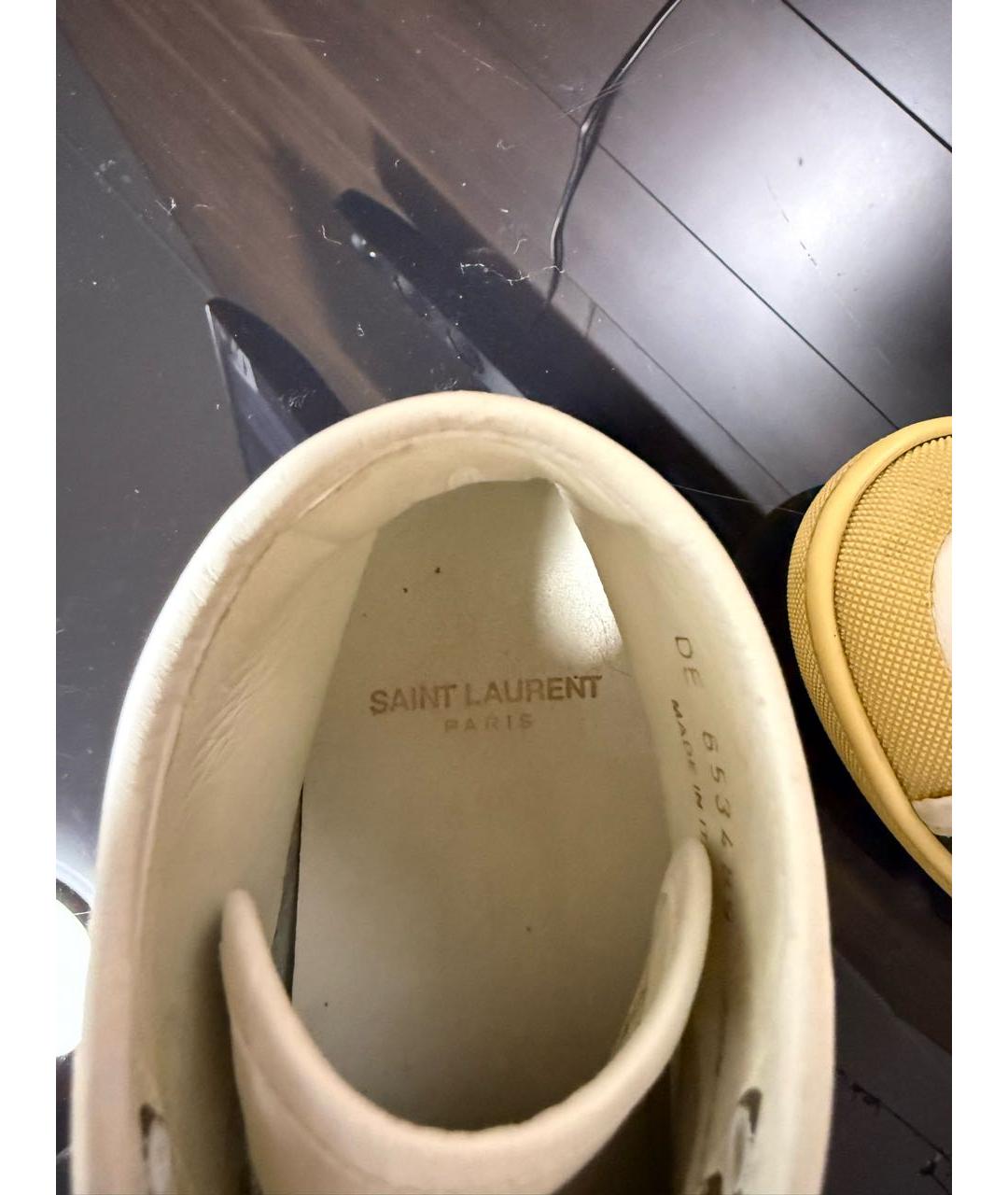 SAINT LAURENT Белые кожаные кеды, фото 7