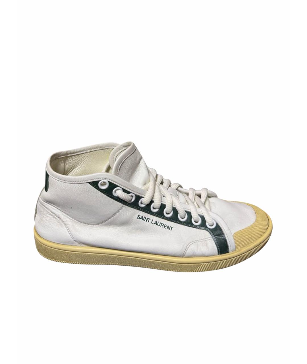 SAINT LAURENT Белые кожаные кеды, фото 1