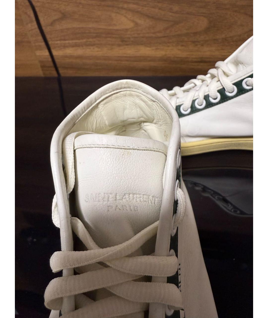 SAINT LAURENT Белые кожаные кеды, фото 6