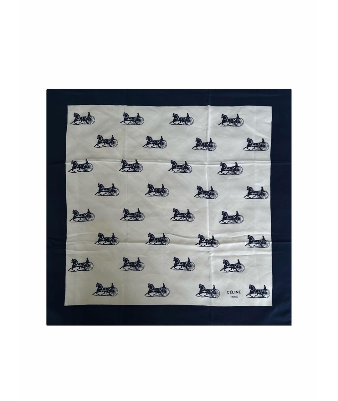 CELINE Синий шелковый платок, фото 1