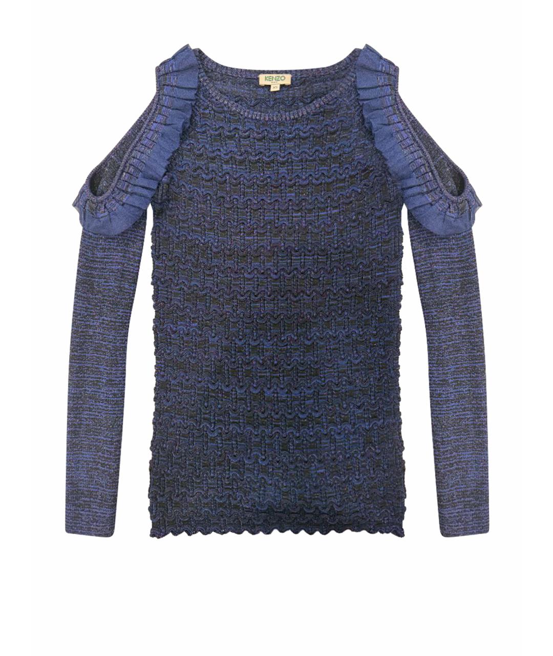 KENZO Темно-синий полиэстеровый джемпер / свитер, фото 1