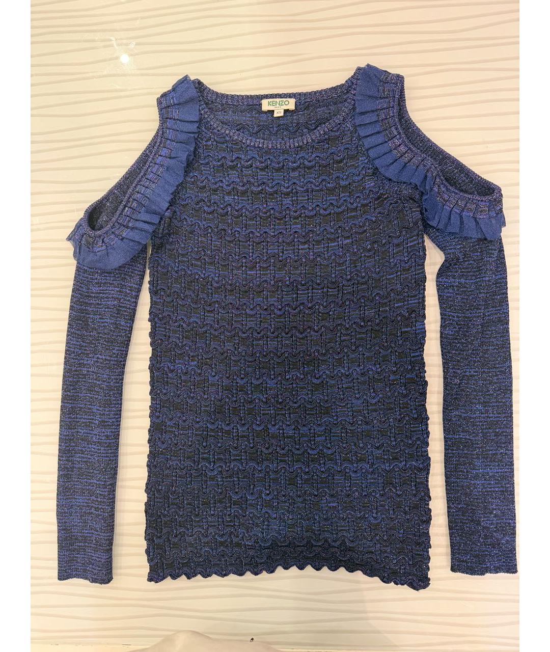 KENZO Темно-синий полиэстеровый джемпер / свитер, фото 4
