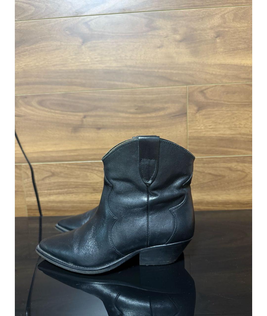 ISABEL MARANT Черные кожаные ботильоны, фото 3