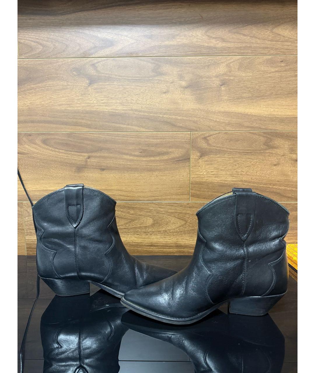 ISABEL MARANT Черные кожаные ботильоны, фото 5