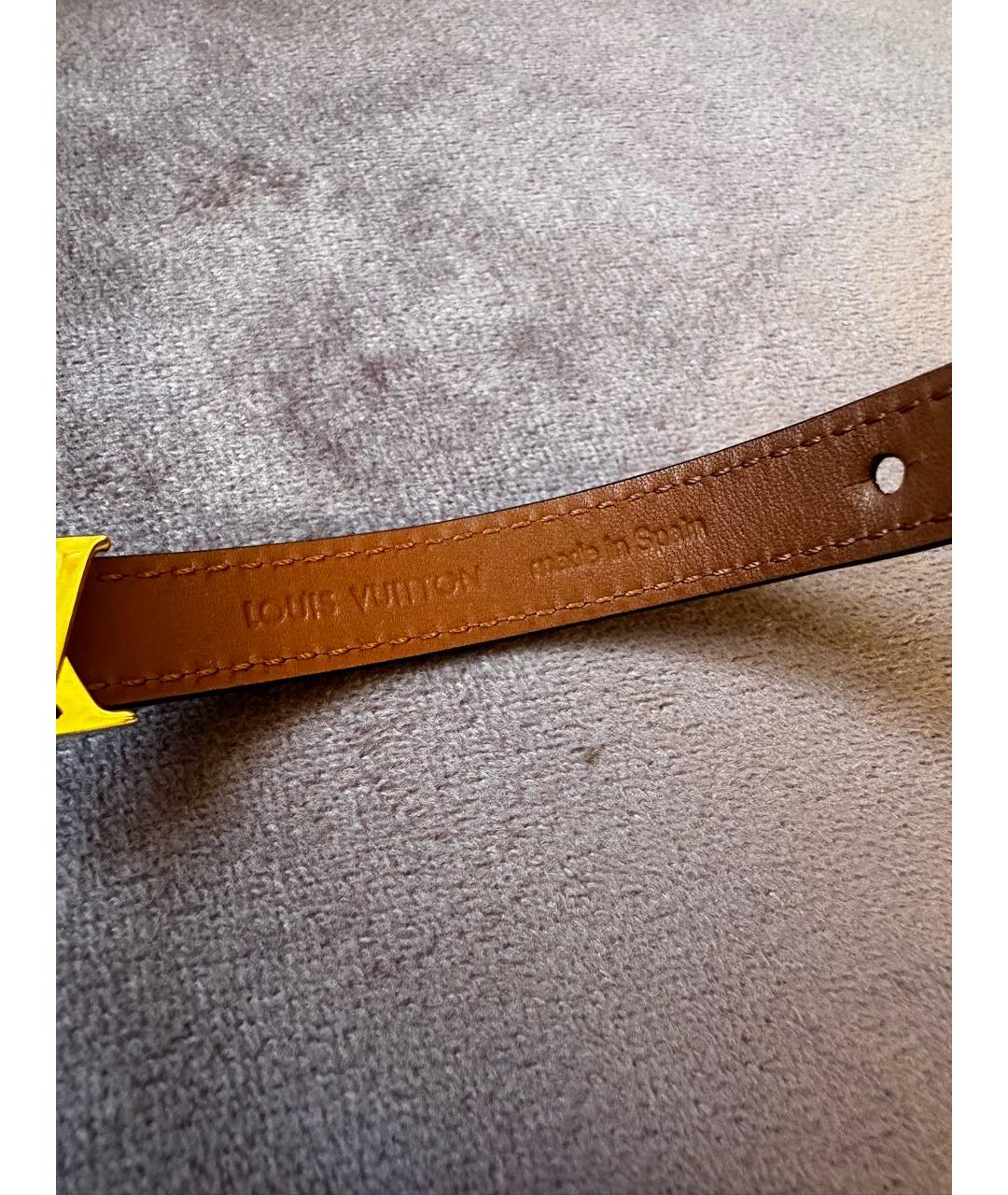 LOUIS VUITTON Черный кожаный браслет, фото 4