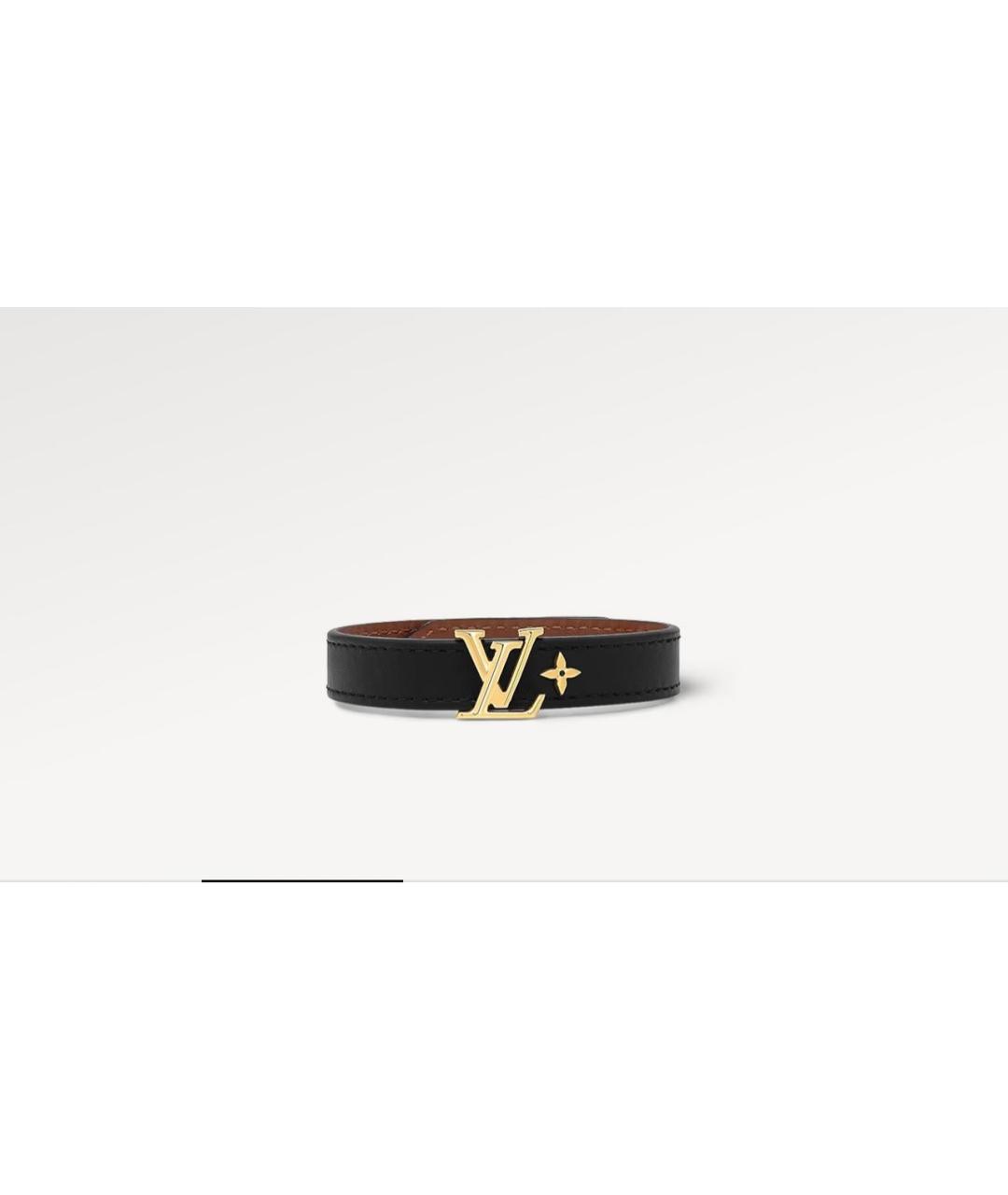 LOUIS VUITTON Черный кожаный браслет, фото 9