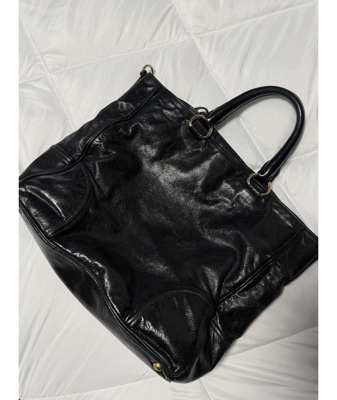 PRADA Черная кожаная сумка тоут, фото 3