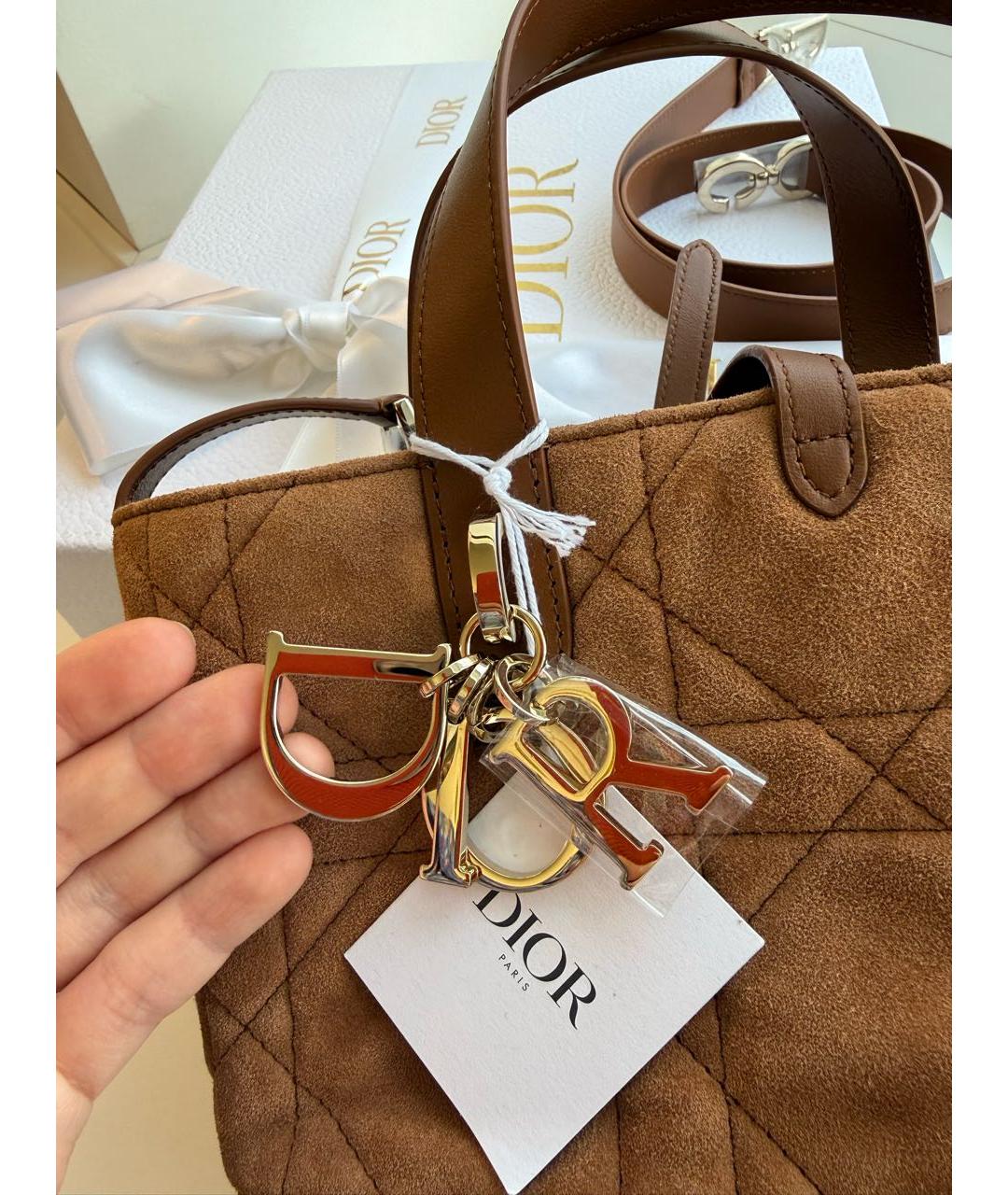 CHRISTIAN DIOR Коричневая замшевая сумка через плечо, фото 2
