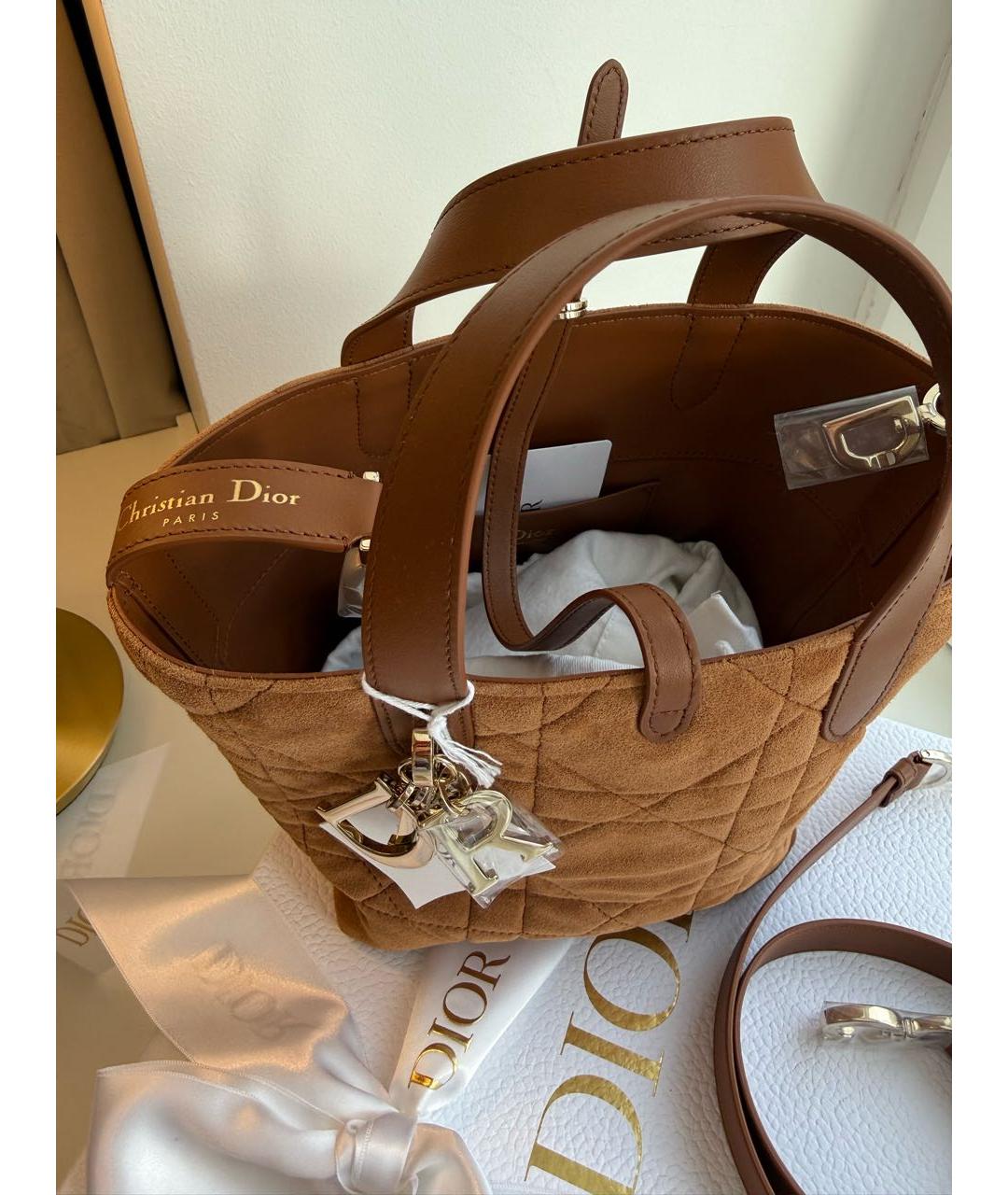 CHRISTIAN DIOR Коричневая замшевая сумка через плечо, фото 6