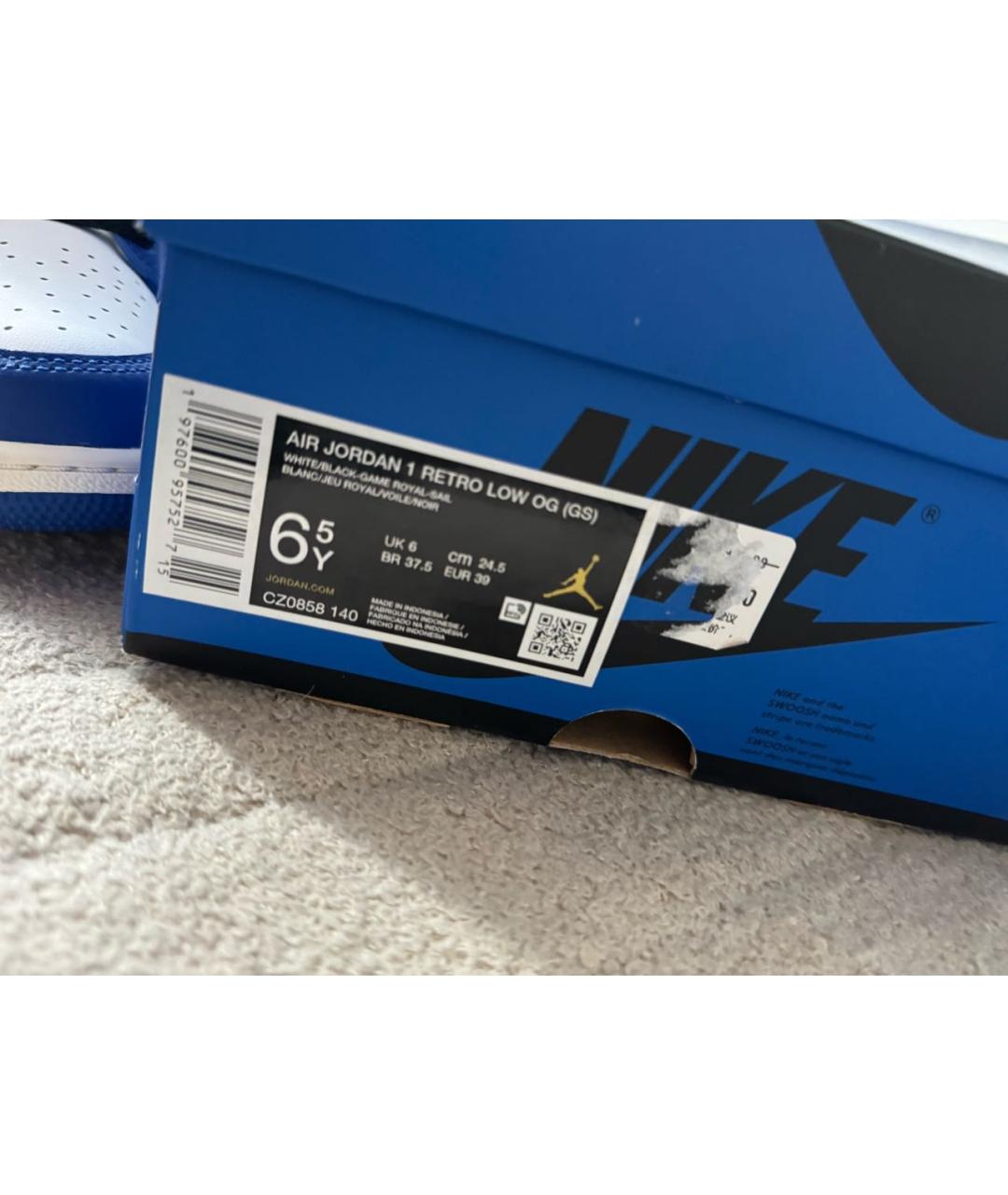 JORDAN Синие низкие кроссовки / кеды, фото 6