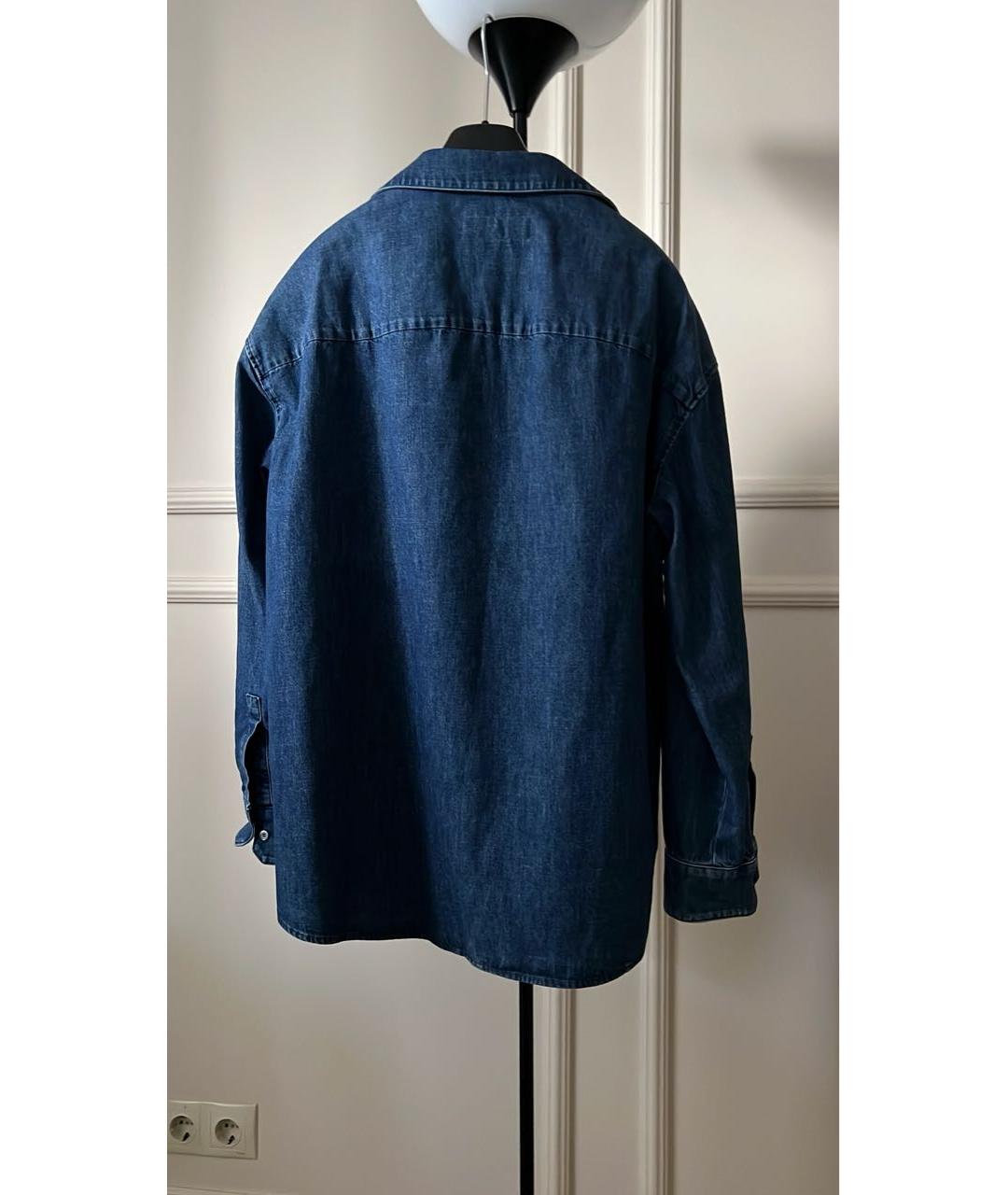 WEEKEND MAX MARA Темно-синяя хлопковая рубашка, фото 7