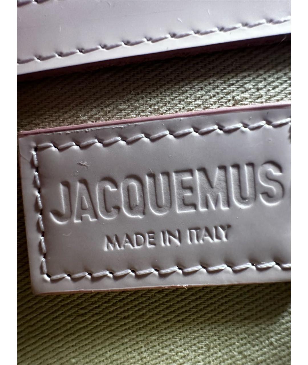 JACQUEMUS Розовая кожаная сумка с короткими ручками, фото 7