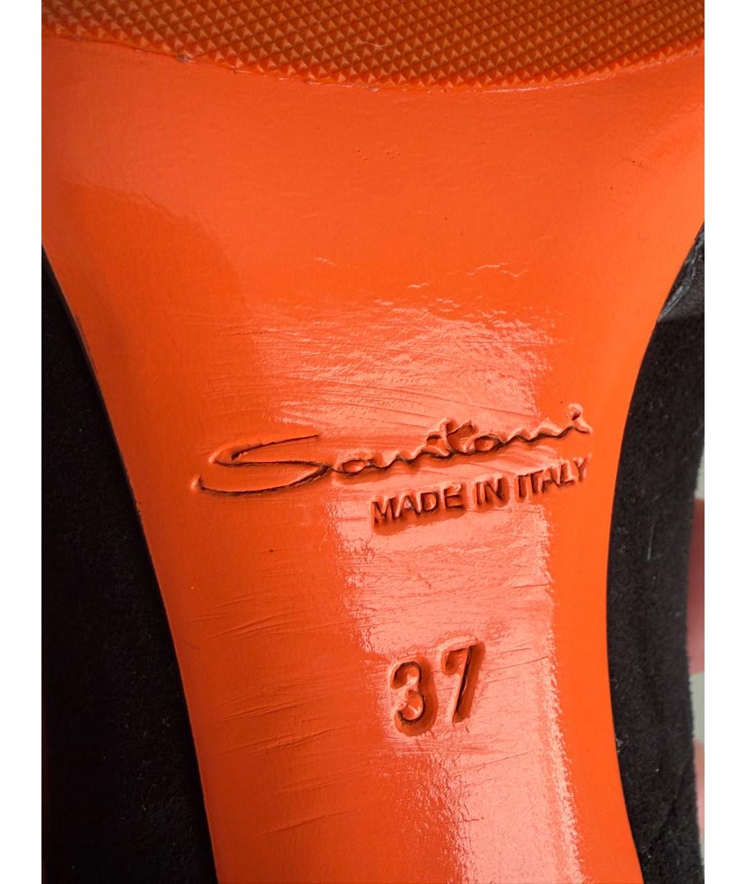 SANTONI Черные замшевые туфли, фото 5