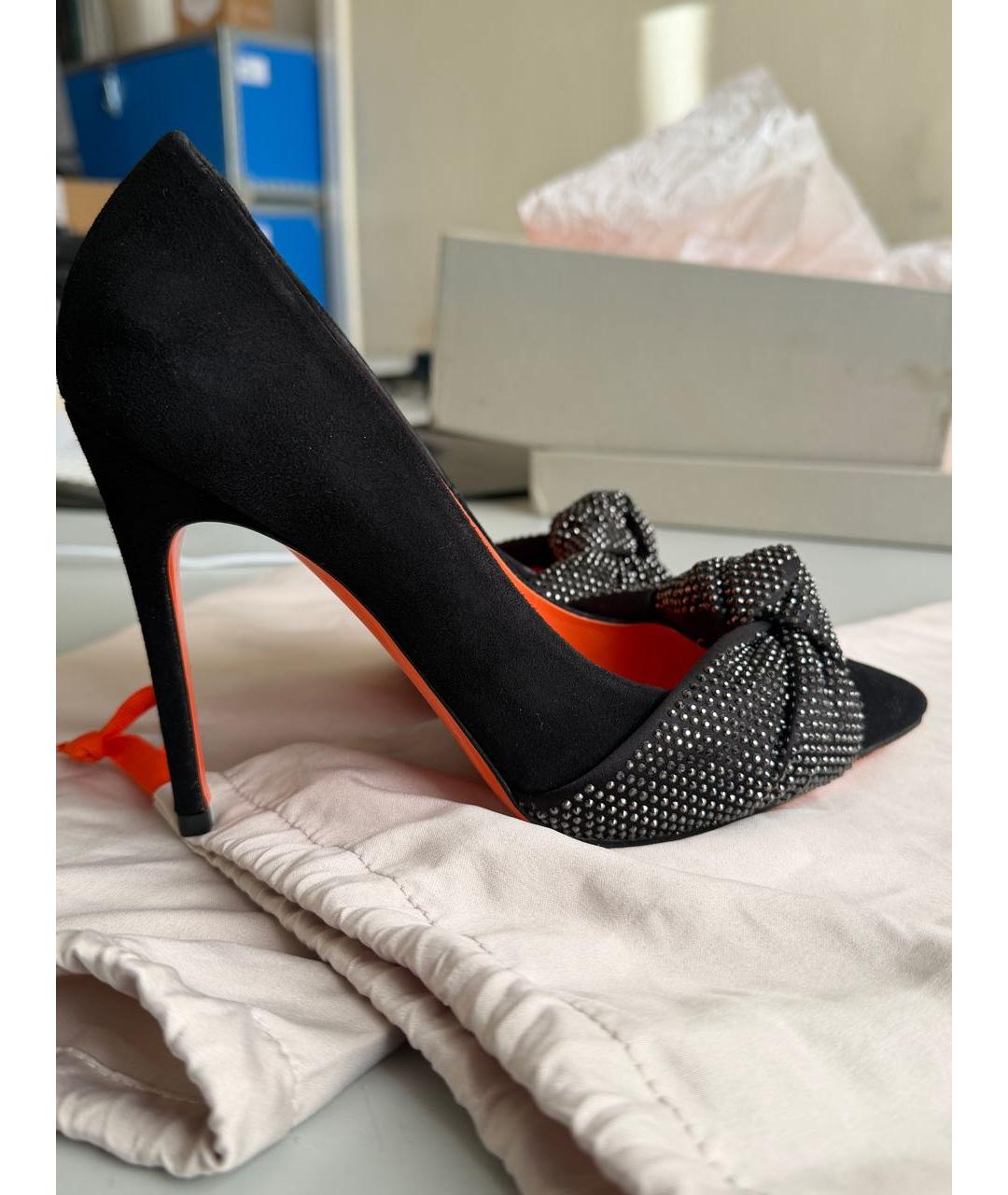 SANTONI Черные замшевые туфли, фото 4