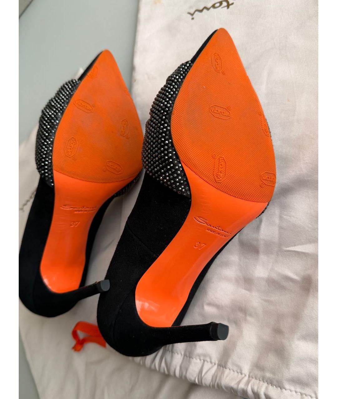 SANTONI Черные замшевые туфли, фото 6