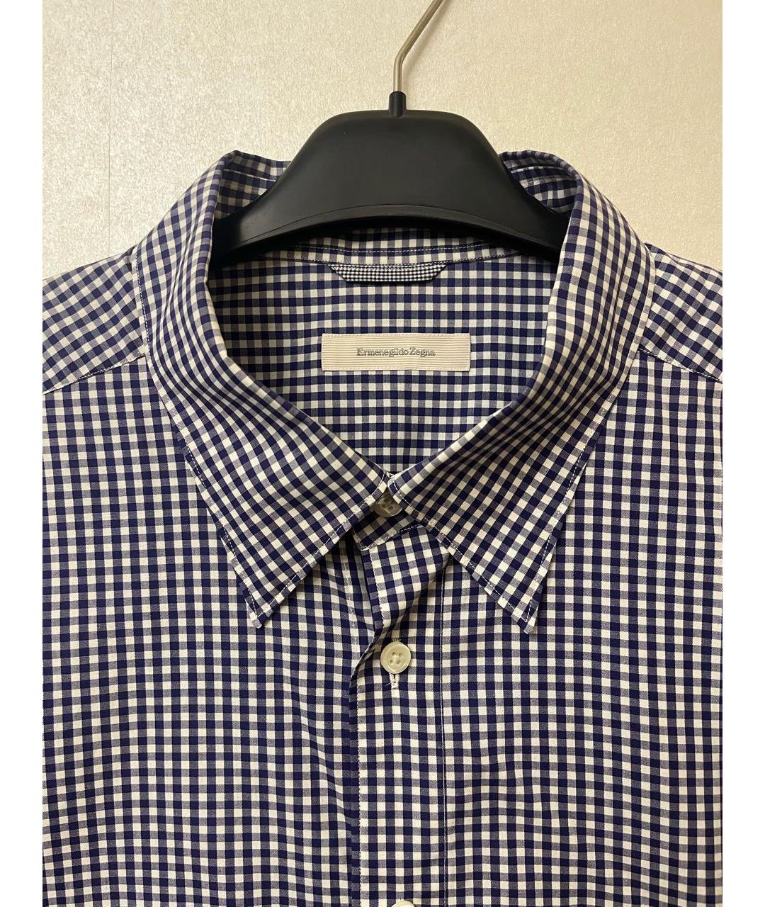 ZEGNA Синяя хлопковая кэжуал рубашка, фото 3