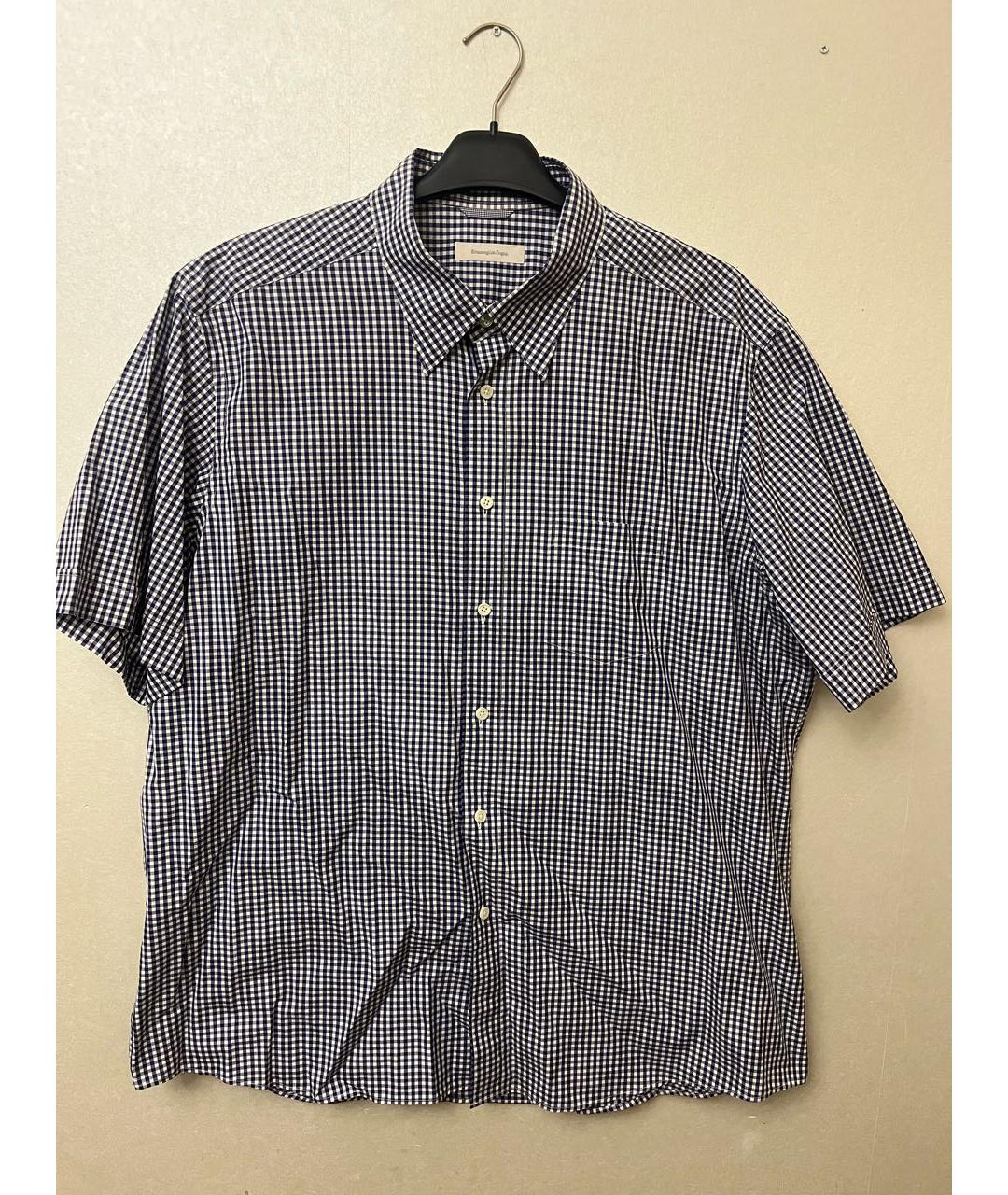 ZEGNA Синяя хлопковая кэжуал рубашка, фото 8