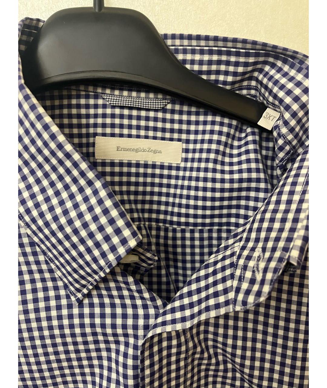 ZEGNA Синяя хлопковая кэжуал рубашка, фото 4