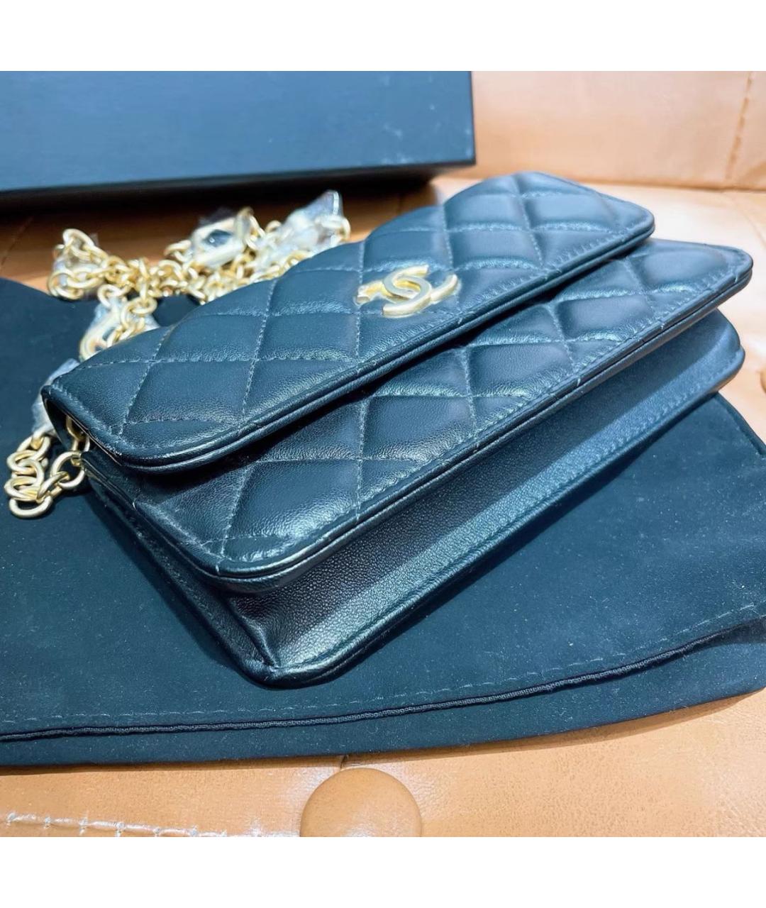 CHANEL Черная кожаная сумка через плечо, фото 4