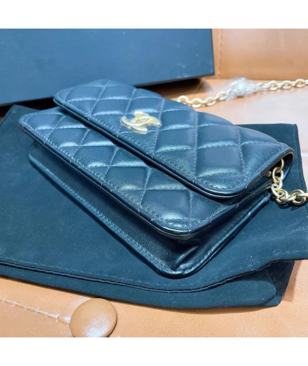 CHANEL Черная кожаная сумка через плечо, фото 5