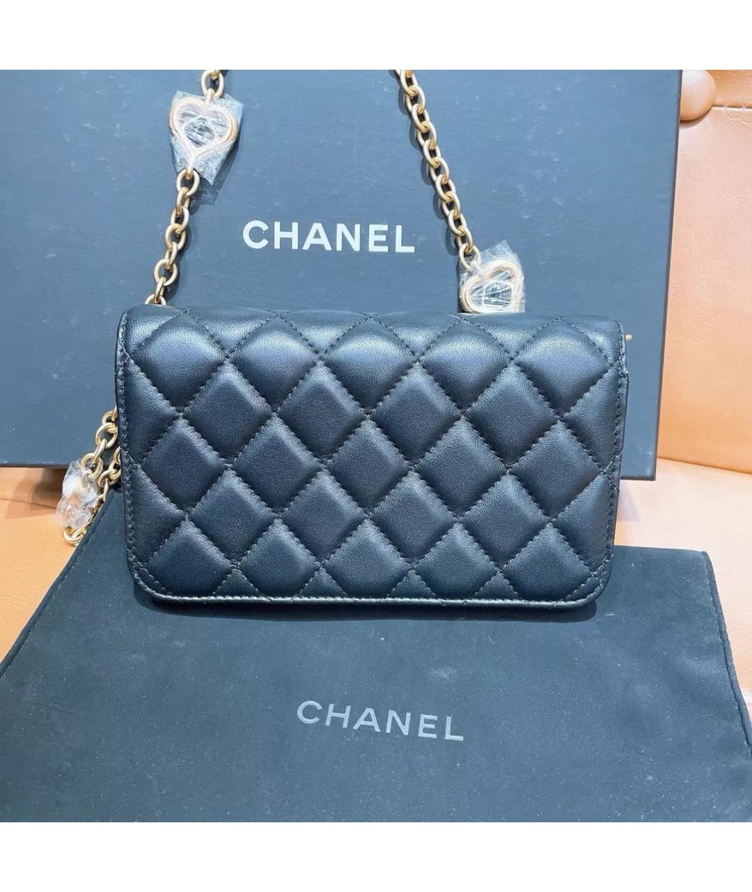 CHANEL Черная кожаная сумка через плечо, фото 3