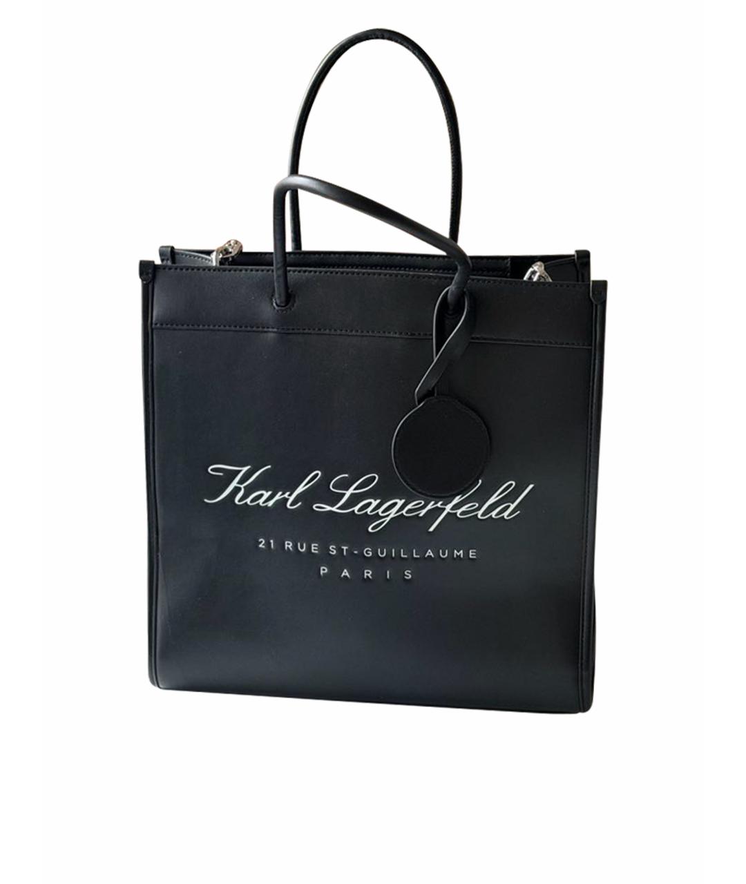 KARL LAGERFELD Черная сумка тоут из искусственной кожи, фото 1
