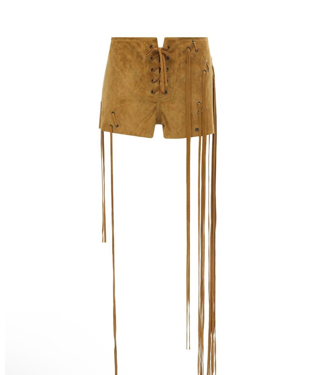 PETAR PETROV Горчичные замшевые шорты, фото 8