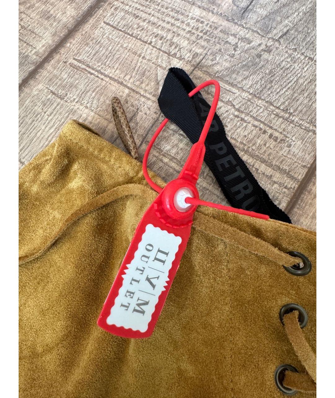 PETAR PETROV Горчичные замшевые шорты, фото 5