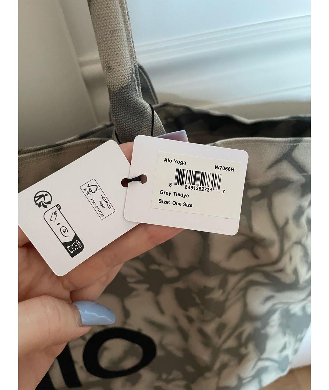 ALO YOGA Серая тканевая дорожная/спортивная сумка, фото 4
