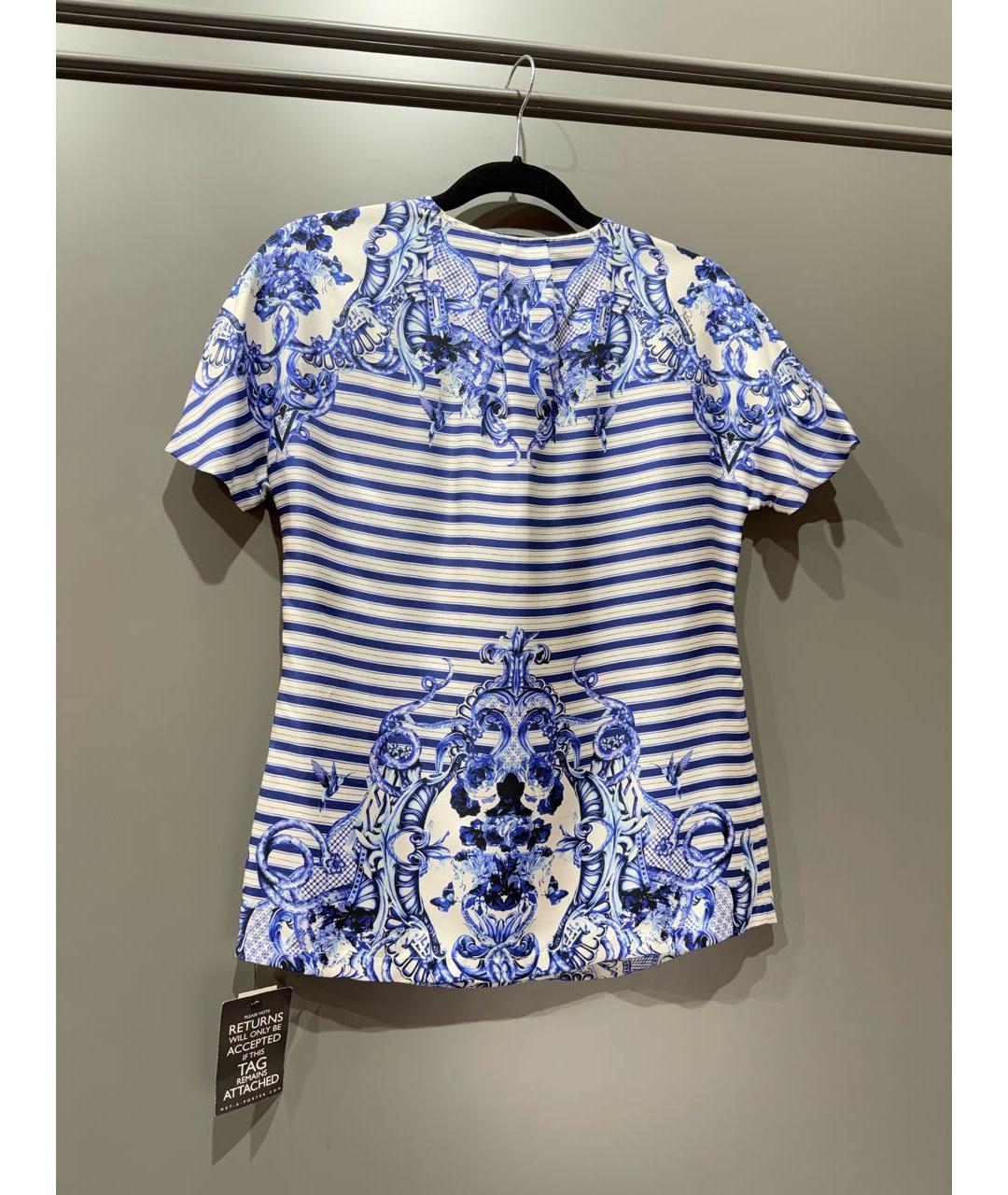 ROBERTO CAVALLI Синяя шелковая блузы, фото 3