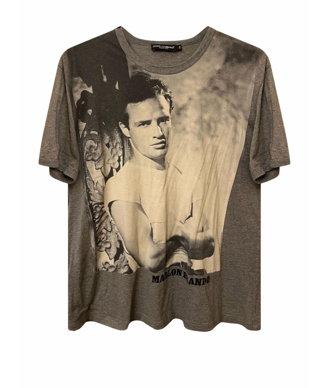 DOLCE&GABBANA Серая хлопковая футболка, фото 1