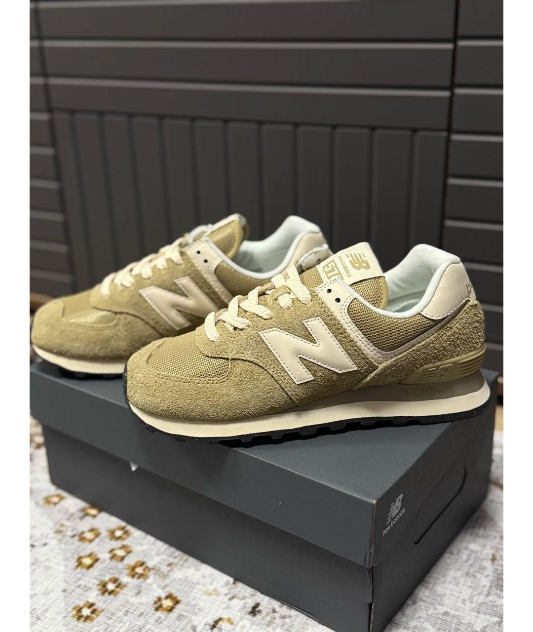 NEW BALANCE Бежевые замшевые кроссовки, фото 4