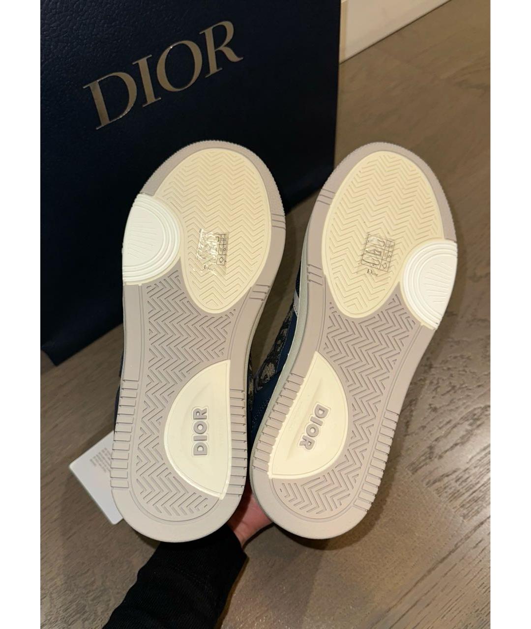 CHRISTIAN DIOR Темно-синие кожаные кроссовки, фото 5