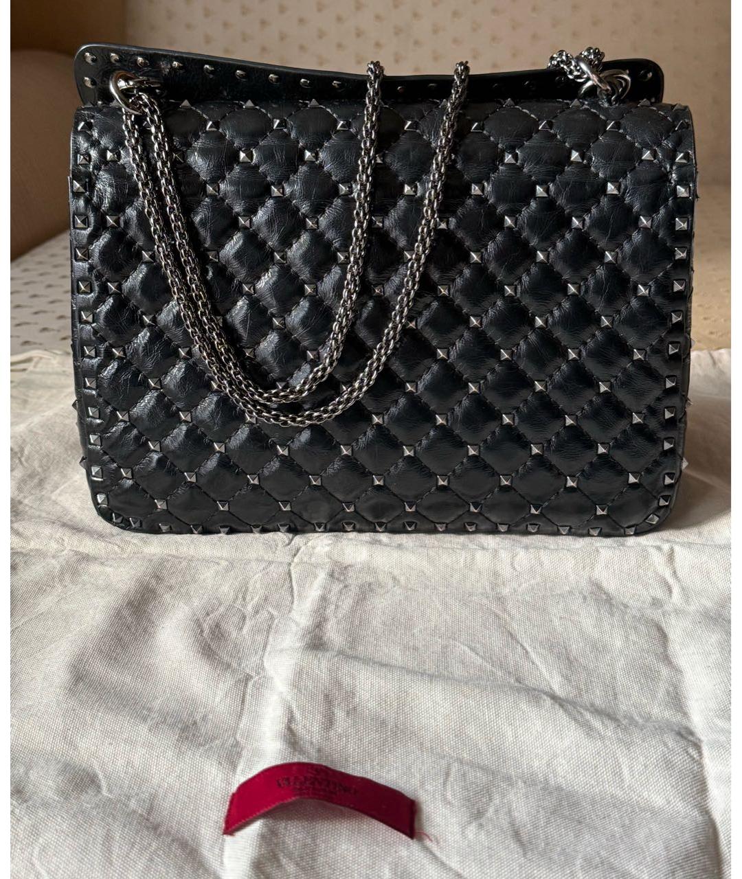 VALENTINO Черная сумка тоут из лакированной кожи, фото 2