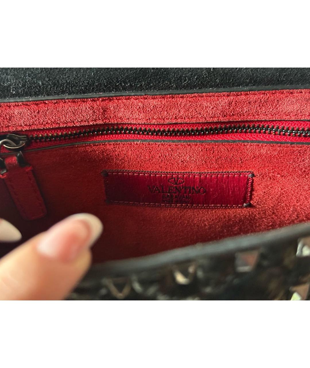 VALENTINO Черная сумка тоут из лакированной кожи, фото 4
