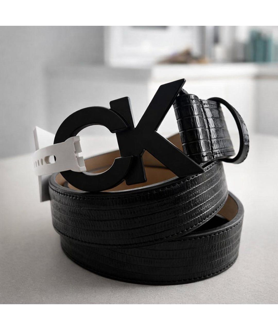 CALVIN KLEIN Черный ремень из искусственной кожи, фото 5