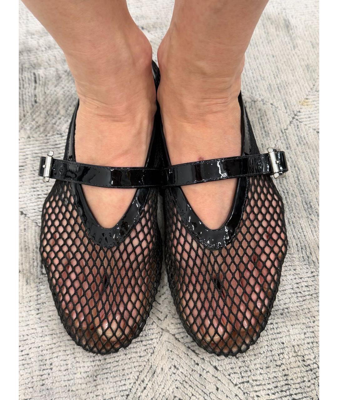 ALAIA Черные текстильные балетки, фото 2