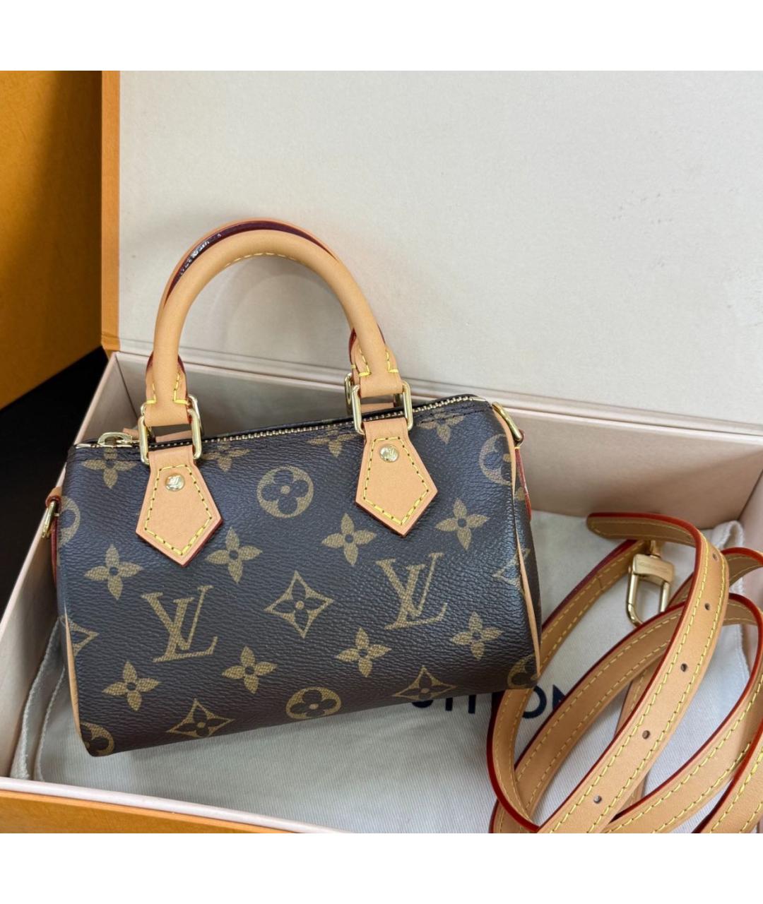 LOUIS VUITTON Коричневая сумка с короткими ручками, фото 2