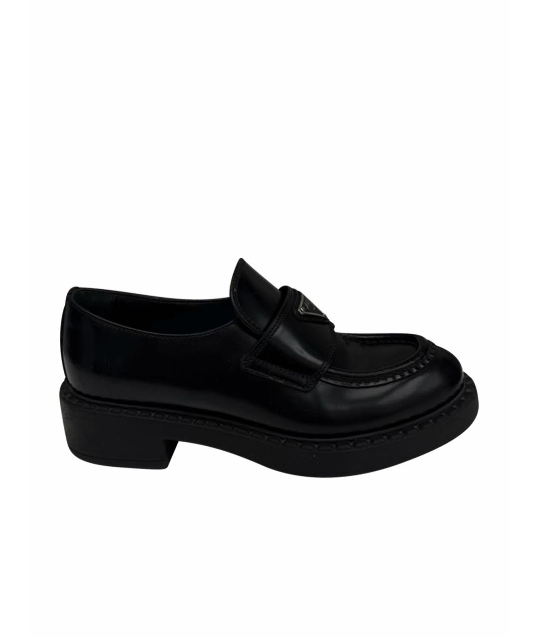 PRADA Черные кожаные лоферы, фото 1