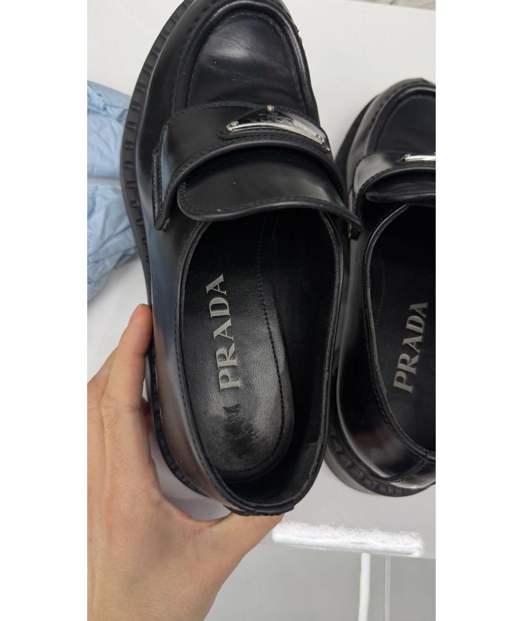 PRADA Черные кожаные лоферы, фото 6