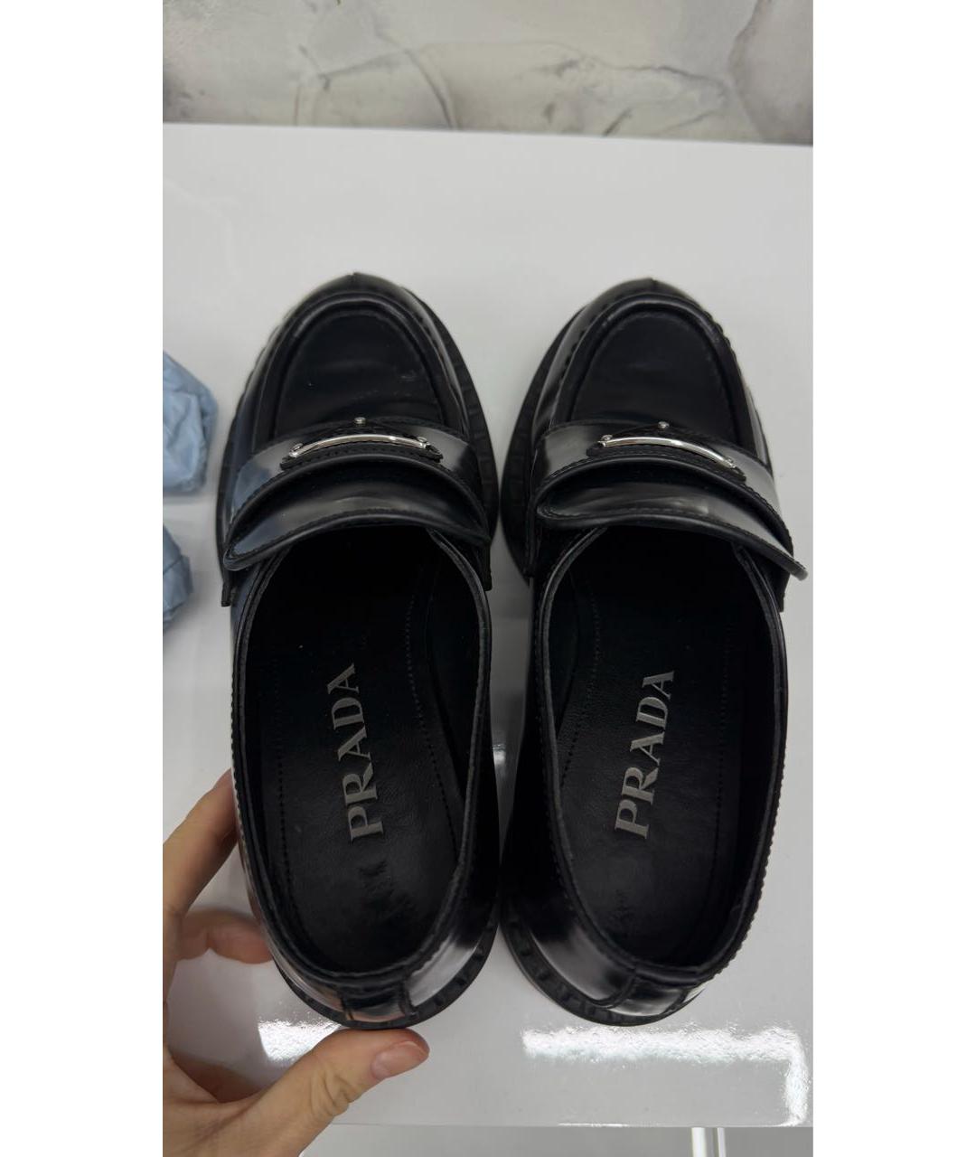 PRADA Черные кожаные лоферы, фото 5