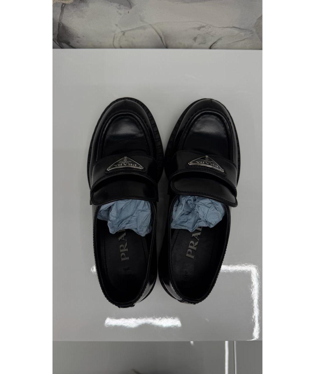 PRADA Черные кожаные лоферы, фото 3